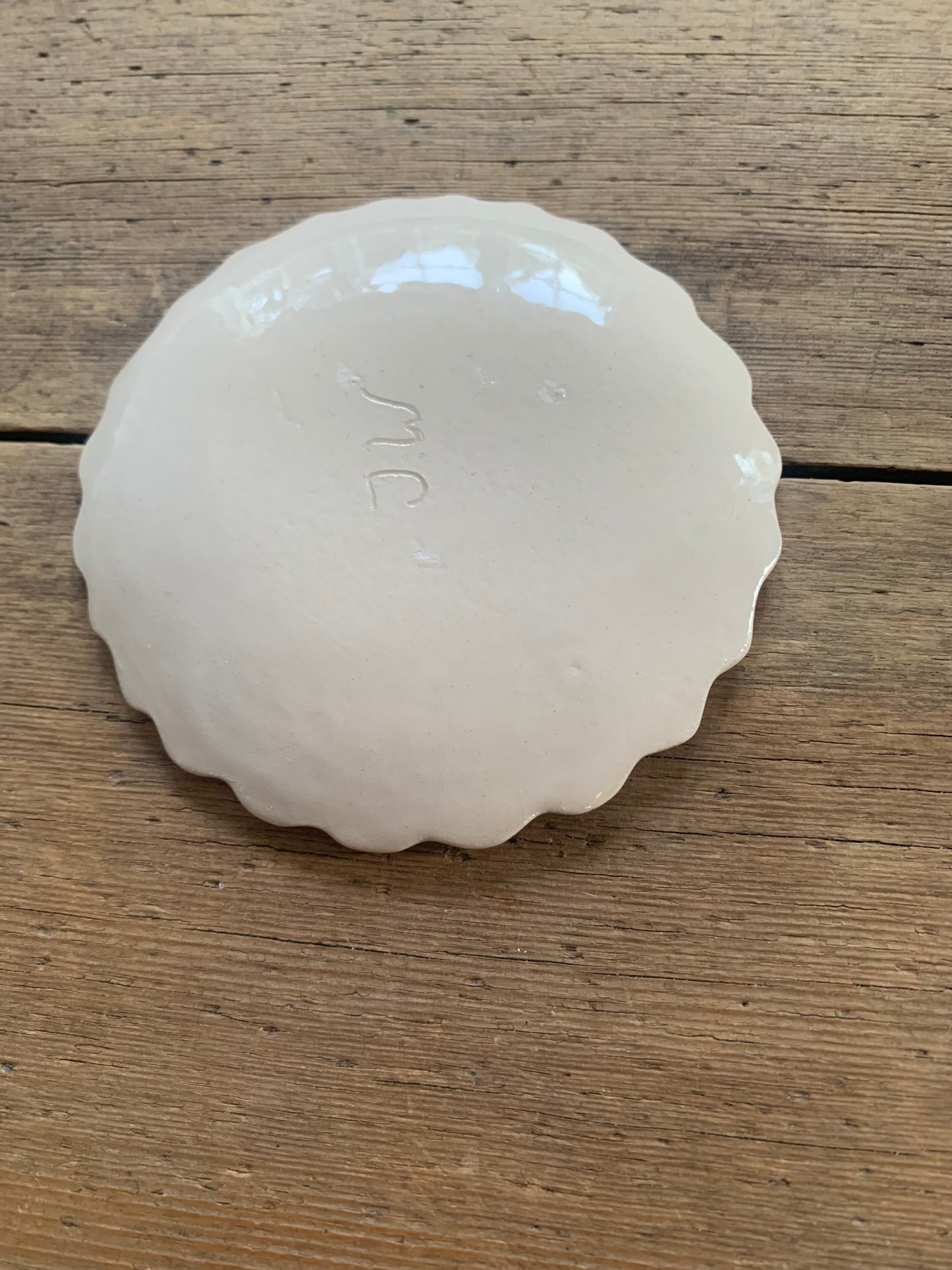 Mini Cherry Plate with scalloped edge