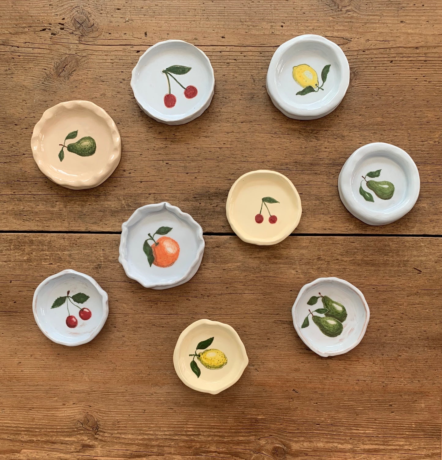 Tiny Pastel Blue Cherry plate