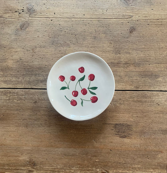 Small Cherry Plate on high Foot