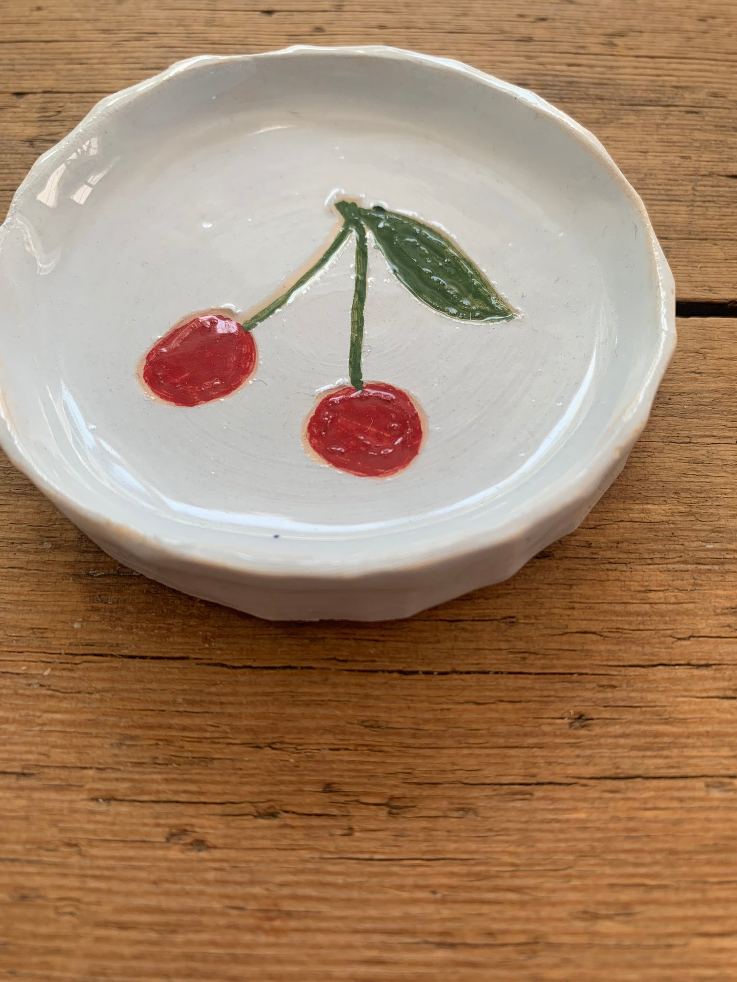 Tiny Pastel Blue Cherry plate