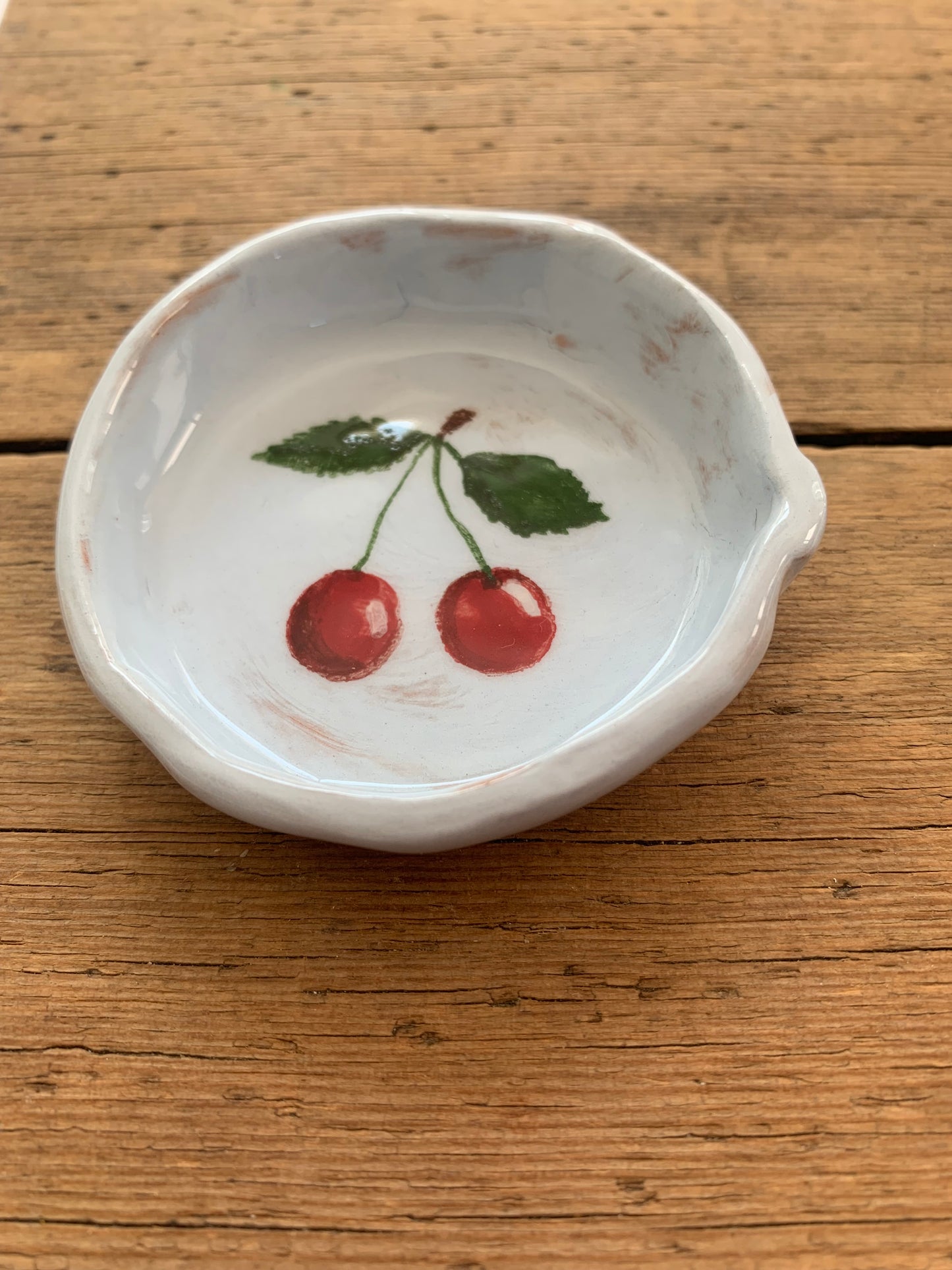 Tiny Pastel Blue Cherry Plate