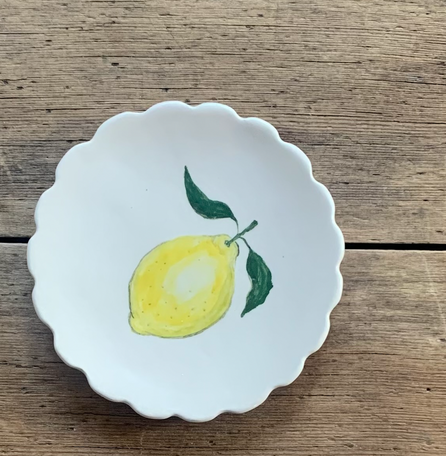 Mini Lemon Plate with scalloped edge
